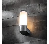 CGC Lighting - Lámpara de pared exterior con difusor de ópalo (LED, IP44, E27), color gris oscuro