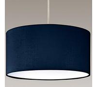 CGC Lighting Lámpara de tela moderna con pantalla de ópalo sólido blanco difusor de tambor colgante lámpara de mesa dormitorio comedor salón (Azul)