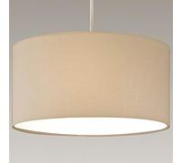 CGC Lighting Lámpara de tela moderna con pantalla de ópalo sólido blanco difusor de tambor colgante lámpara de mesa dormitorio comedor salón (Crema)