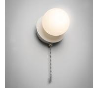 CGC Lighting Opal Globe LED recargable magnético USB lectura cabecera interior lámpara de pared interruptor de cable (blanco)