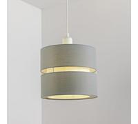 CGC Lighting Pantalla de lámpara de techo interior, 26cm, no eléctrica, fácil instalación, dormitorio, salón (Gris)