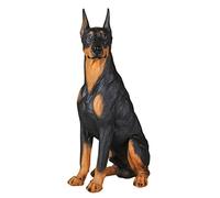 CGCSYZ Adornos de jardín, Estatua Realista de Perro dóberman, Figuras conmemorativas de Animales, Escultura de Resina Resistente al Agua, Decorada en el Patio de la casa al Aire li(