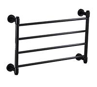 CGCSYZ Calentador de Toallas de Pared, toallero eléctrico de 4 Barras, Acero Inoxidable Negro