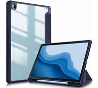 CGCSYZ Case for Samsung Galaxy Tab S9 11-Inch with S Pen Holder, Clear Transparent PC Back, Shockproof Tri-Fold Stand Tablet Cover, Auto Wake/Sleep,Dark Green (Dark Blue)
