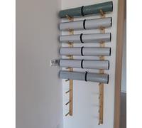 CGCSYZ Organizador de Ejercicios de Pared de Madera para esterillas de Yoga. Capacidad para 9 esterillas y Rodillos de Espuma Grandes. Ideal para gimnasios, Estudios y Espacios