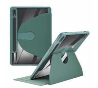 CGCSYZ Rotating Case for Samsung Galaxy Tab S9 11 Inch 2023 SM-X710N/X716B/X718U with S Pen Holder, 360 Degree Swiveling Stand Cover Auto Sleep/Wake,Flip Type Silicone Anti-Drop Case,Pink (Green)