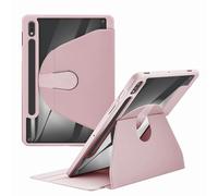 CGCSYZ Rotating Case for Samsung Galaxy Tab S9/S8/S7 with S Pen Holder, 360 Degree Swiveling Stand Cover Auto Sleep/Wake,Flip Type Silicone Anti-Drop Case,Purple,Tab S8+ 12.4 (Pink Tab S7+ 12.4inch)