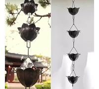 cgdTUxdh Cadena de Lluvia, Cadena de Lluvia para decoración Exteriores, conexión para Techo jardín, bajante Repuesto para canaletas, Cadena con Anillo exhibición para el hogar(200cm (6.5ft))