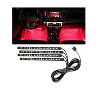 CGEAMDY 12V Led De Iluminación Interior Del Coche, Tira De Luz Led Para Coche 4 In 1, Barra De Luz La Iluminación A Prueba Agua Para, Universal Auto Luz Interior Led Para Coche Enchufe USB(Rojo)