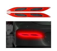 CGEAMDY 2 Piezas Adhesivos Reflectantes para Coche, Pegatinas Reflectantes 3D para Defensa De Coche, Adhesivos De Advertencia De Seguridad para Visibilidad Nocturna En El Guardabarros(Rojo)