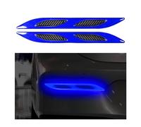 CGEAMDY 2 Piezas Adhesivos Reflectantes para Coche, Pegatinas Reflectantes 3D para Defensa De Coche, Adhesivos De Advertencia De Seguridad para Visibilidad Nocturna En El Guardabarros(Azul)