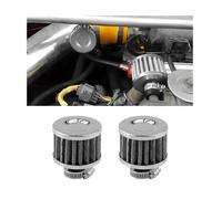 CGEAMDY 2 Piezas Cono Motor Filtro Aires, Mini Filtro Admisión De Aire, Mini Filtros Entrada Aire, Respiradero Entrada De Aires, Admisión Aire Frio Filtro, Accesorios Universales Para Auto(Plata)