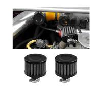 CGEAMDY 2 Piezas Cono Motor Filtro Aires, Mini Filtro Admisión De Aire, Mini Filtros Entrada Aire, Respiradero Entrada De Aires, Admisión Aire Frio Filtro, Accesorios Universales Para Auto(Negro)