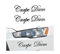 CGEAMDY 2 Piezas Creativo Calcomanía De Coche, Letra Moda Impresa Pegatinas Reflectantes Coche, Carpe Diem Pegatinas Coche, Accesorios Decorativos Exteriores Universales para Coches(Negro)