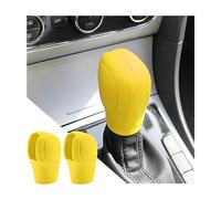 CGEAMDY 2 Piezas Universal Pomos Palanca De Cambios, Protector La Cubierta La Perilla De La Palanca Cambios Del Coche Silicona, Pomo Palanca Marchas Perilla Cambio Accesorio Recambio(Amarillo)