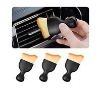 CGEAMDY 3 Piezas Cepillo para Limpiar Coche, Cepillo Polvo El Interior de Coche, Versátil Cerdas Suaves, Parael Interior y Exterior de Coche, Motor, Emblemas, Ventilación de Aire (Marrón Doble)