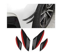 CGEAMDY 4 divisores de parachoques delantero de coche, de fibra de carbono, divisor de labios de aletas, protector de falda, aletas de goma, kit de alerón de cuerpo (negro piano)