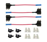 CGEAMDY 4 Piezas Adaptador De Fusible Plano, Coche Circuito Estilo Adaptador Cable Fusible,Estándar Portafusible, Fusibles Coche Ladrón De Electricidad, Para Distribuidor Fusibles Enchufables Coche