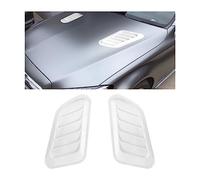 CGEAMDY ABS Tomas Aire Capó Delantero Del Coche, Cubierta Protectora Para Rejilla Entrada Aire Del Coche, Toma De Aire Decorativa Para El Capó Del Coche, Universal Car Air Flow Capó (Blanco)