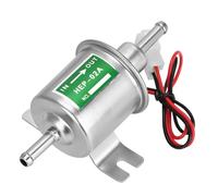 CGEAMDY Bomba De Combustible Eléctrica Universal, Bomba Dosificadora De Combustible, Eléctrica 12V Bombas De Combustible HEP-02A, Para Todos Los Automóviles, Carburador, Gasolina, Diesel (Plata)