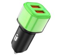 CGEAMDY Carga Teléfono Coches, Cargador Coche Carga Rápida, USB Mechero Coche, QC 3.0 Cargador Coche, 60W Cargador Metálico Coches, Universal Interior Carga Decoración Accesorios Para Automoción