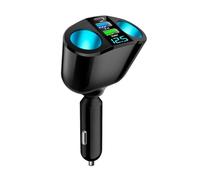 CGEAMDY Cargador de Coche, Adaptador Encendedor Cigarrillos 2 Tomas con Voltímetro LED, Cargador Coche Rápido Dual USB QC3.0 Tipo-C 20W PD, Mini Adaptador Mechero Coche 12V/24V para Phone GPS Dash Cam