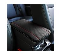 CGEAMDY Cojín de apoyabrazos de coche de piel, funda para consola central para apoyabrazos, accesorios cómodos para asientos de coche para la mayoría de coches, motocicletas y SUVs (Rojo Negro)