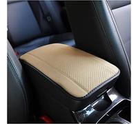 CGEAMDY Cojín de apoyabrazos de coche de piel, funda para consola central para apoyabrazos, accesorios cómodos para asientos de coche para la mayoría de coches, motocicletas y SUVs (Beige)
