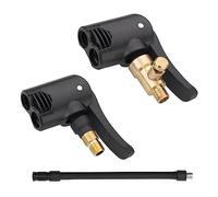 CGEAMDY Conector VáLvula de Neumático, Adaptador de Conexión de Bomba de Aire para Coche, Bomba de Aire Americana y Francesa Clip Boquilla Roscada para Inflador de Neumáticos