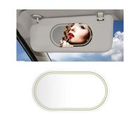 CGEAMDY Duradero Espejo Maquillaje Coche, Espejo Cosmética para Automóviles, Espejo Maquillaje Autos Portátiles Visera y Asiento Trasero, Coche Tocador Autoadhesivo Acero Inoxidable(Oval)