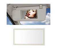 CGEAMDY Duradero Espejo Maquillaje Coche, Espejo Cosmética para Automóviles, Espejo Maquillaje Autos Portátiles Visera y Asiento Trasero, Coche Tocador Autoadhesivo Acero Inoxidable(Rectangular)