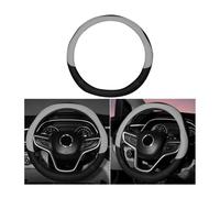 CGEAMDY Funda Volante Coche, Cubierta De Volante De Cuero De Microfibra, Cubre Volante Sport Antideslizante Transpirable, Funda Volantes Coche Universal para Todos Los Volantes Estándar(Negro+Gris)