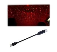 CGEAMDY Lámpara USB para Techo de Coche, Luces LED de Atmósfera, Proyector de Cielo Estrellado, Decoración de Lámpara Nocturna de Ambiente, Conectar y Usar para Coche Fiesta Decorar (Rojo)