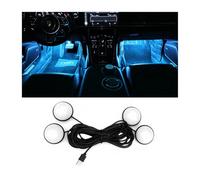 CGEAMDY Luces LED Coche Interior, Iluminación LED Luz Ambiente Coche, Luz Neon Ambiental Automotriz Con Puerto USB, Universales Automóvil Interior Decoration Accesorios (Azul Hielo)