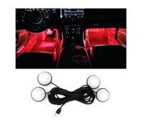 CGEAMDY Luces LED Coche Interior, Iluminación LED Luz Ambiente Coche, Luz Neon Ambiental Automotriz Con Puerto USB, Universales Automóvil Interior Decoration Accesorios (Rojo)