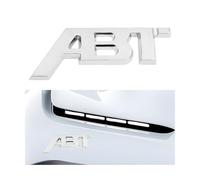 CGEAMDY Pegatinas para Coches, Emblema Coche Metal, Emblema Tronco Logo Insignia Decoración Calcomanía Adecuado para Mayoría Los Automóviles, 3D ABT Logo Coche Pegatina Decoración(Plata)