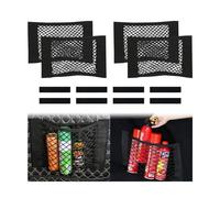 CGEAMDY Red de Bolsa Maletero de Coche, 4 PCS Organizador Almacenamiento Tronco de Coche con mágicas Pegatinas, Botellas Comestibles Malla Elastica Bolsillo para Baul de Automóvile (50x25cm)