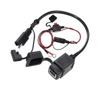 CGEAMDY SAE a Adaptador USB, 2.1A Motocicleta Cargador USB, Conector Moto SAE a USB Resistente Agua, Terminal Motocicleta, para Teléfono, GPS con Cable Cargador Fusible en Línea, Suave Universal