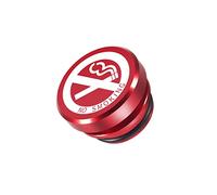 CGEAMDY Tapa de Metal para Encendedores para Coche, Reemplazo Portátil 12v Outlet Decoraciones para Automóviles, Enchufe de Metal a Prueba de Polvo Tapones de Botón Billet (Rojo-No Smoking)