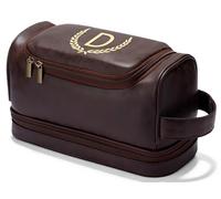 CGFN Regalos personalizados para hombres, bolsa de aseo grande de piel sintética personalizada para hombres con inicial, impermeable, bolsa de aseo colgante, viajes, Navidad, regalos de cumpleaños