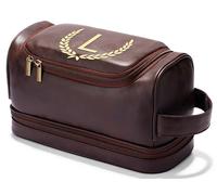 CGFN Regalos personalizados para hombres, bolsa de aseo grande de piel sintética personalizada para hombres con inicial, impermeable, bolsa de aseo colgante, viajes, Navidad, regalos de cumpleaños