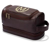 CGFN Regalos personalizados para hombres, bolsa de aseo grande de piel sintética personalizada para hombres con inicial, impermeable, bolsa de aseo colgante, viajes, Navidad, regalos de cumpleaños