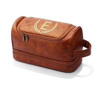 CGFN Regalos personalizados para hombres, bolsa de aseo grande de piel sintética personalizada para hombres con inicial, impermeable, bolsa de aseo colgante, viajes, Navidad, regalos de cumpleaños