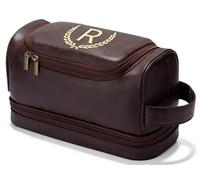 CGFN Regalos personalizados para hombres, bolsa de aseo grande de piel sintética personalizada para hombres con inicial, impermeable, bolsa de aseo colgante, viajes, Navidad, regalos de cumpleaños