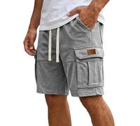 CGGMVCG Pantalones cortos tipo cargo para hombre, informales, elásticos, con cordón en la cintura, pantalones cortos de combate con múltiples bolsillos, para verano, trabajo, gimnasio, pantalones