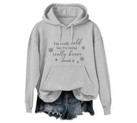 CGGMVCG Sudadera con capucha de manga larga con texto en inglés "I'm Cold But I'm Being Really Brave About It" para mujer, gris, XL