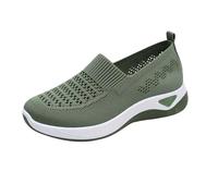 CGGMVCG Zapatos ortopédicos para Caminar para Mujer Transpirables Suaves con Soporte de Arco para Diabetes de Espuma Antideslizantes para Deportes, Verde, 40.5 EU/Longitud del pie 26cm