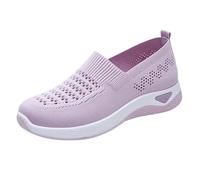 CGGMVCG Zapatos ortopédicos para Caminar para Mujer Transpirables Suaves con Soporte de Arco para Diabetes de Espuma Antideslizantes para Deportes, Rosa, 36 EU/Longitud del pie 23.5cm