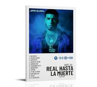CGHSDJ Anuel AA Real Hasta La Muerte - Lienzo impermeable para pared, impresión HD resistente a los rayos UV, adecuado para salas de estar y pasillos, ideal para regalo, estilo marco, 40 x 60 cm