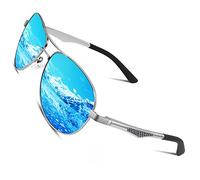 CGID GA61 Prima de aleación Al-Mg Pilot gafas de sol polarizadas UV400, bisagras de resorte duplicadas completas gafas de sol para Hombres Mujeres